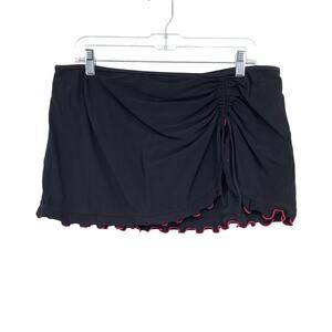 Profile by Gottex Swim Skirt Womens US 14 Black Ruched Side Cover Up